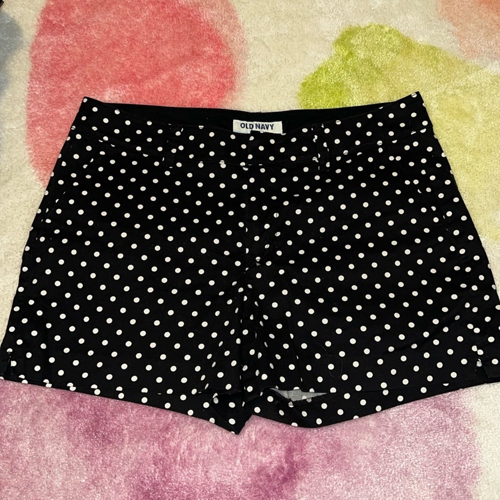 Old navy black polka dot chino shorts